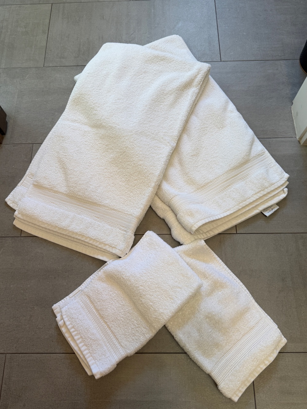 Classic White Bath & Hand Towels - Set of 2 each. Soft Absorbent Towels in white